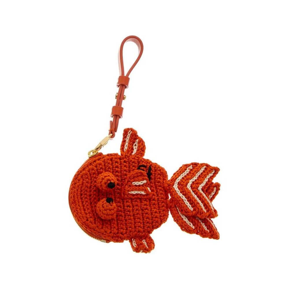 Fendi Bff Crochet Coin Purse, Red